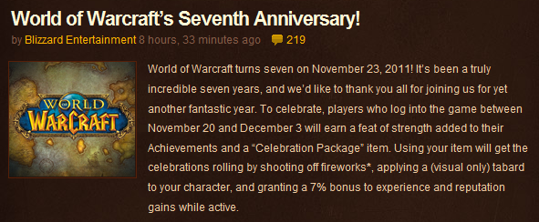 Blog de knitteda : game news-game information, Overseas septi&egrave;me anniversaire de World of Warcraft