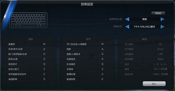 (1) FIFA Online 2传统键盘设定