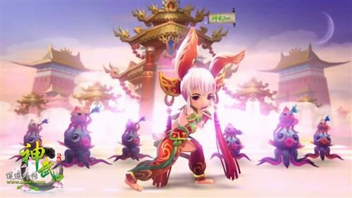 《神武》黄色吉祥中的月海兔,巡海传说登场萌宠携手章鱼蜘蛛悉数等等像小鸡巢但丝是月影的图片