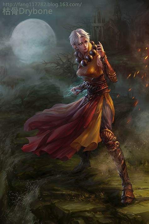 暗黑破坏神3玩家作品炫酷女武僧
