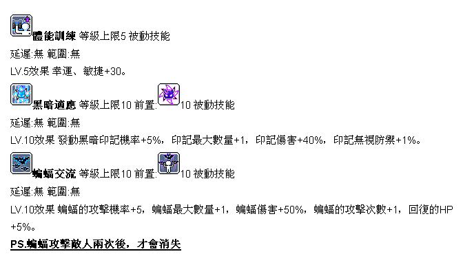 冒险岛韩服kmst1.2.501夜行者技改觉醒资料