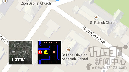 谷歌愚人节彩蛋 在谷歌地图上玩吃豆人游戏