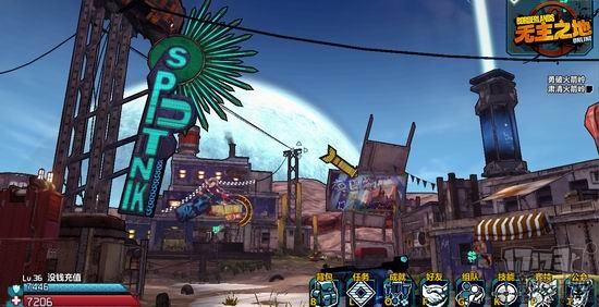 《无主之地OL》的开场动画由2K Games开发团队亲自打造,并且亲自参与配音工作。动画延续了《无主之地》单机系列的美漫艺术风格,在对白表现上也保持了《无主之地》系列一贯的幽默吐糟风格。与前作不同的是,Online版本的开场动画营造了更加具有未来感和科幻感的太空之旅。值得一提的是,为了营造未来感,片头动画的初期配音使用了三种语言。