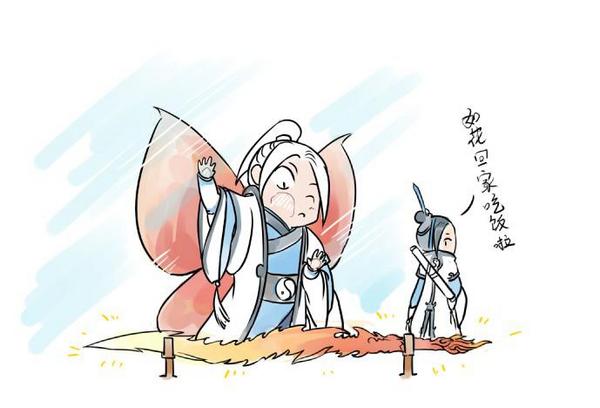 可爱风手绘漫画温馨的师徒情