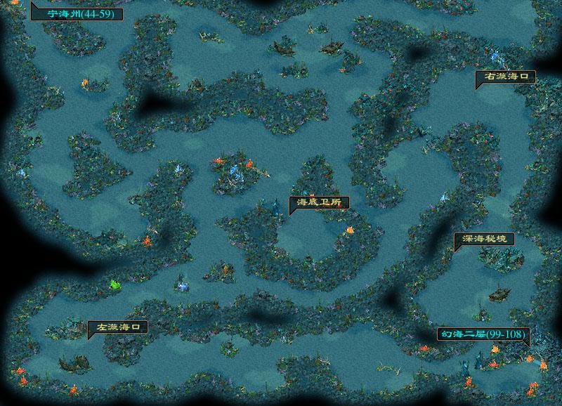 qq华夏:17173网络游戏专区--地图指引_幻海一层